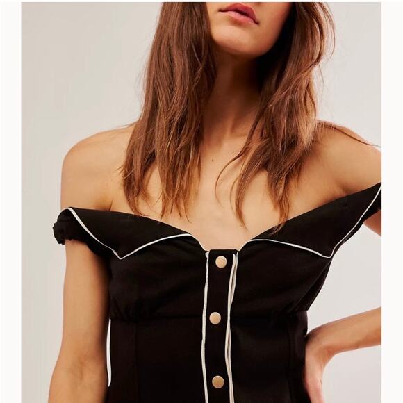 FREE PEOPLE Linnea Midi Dress in Black, Size Medium - Picture 3 of 14